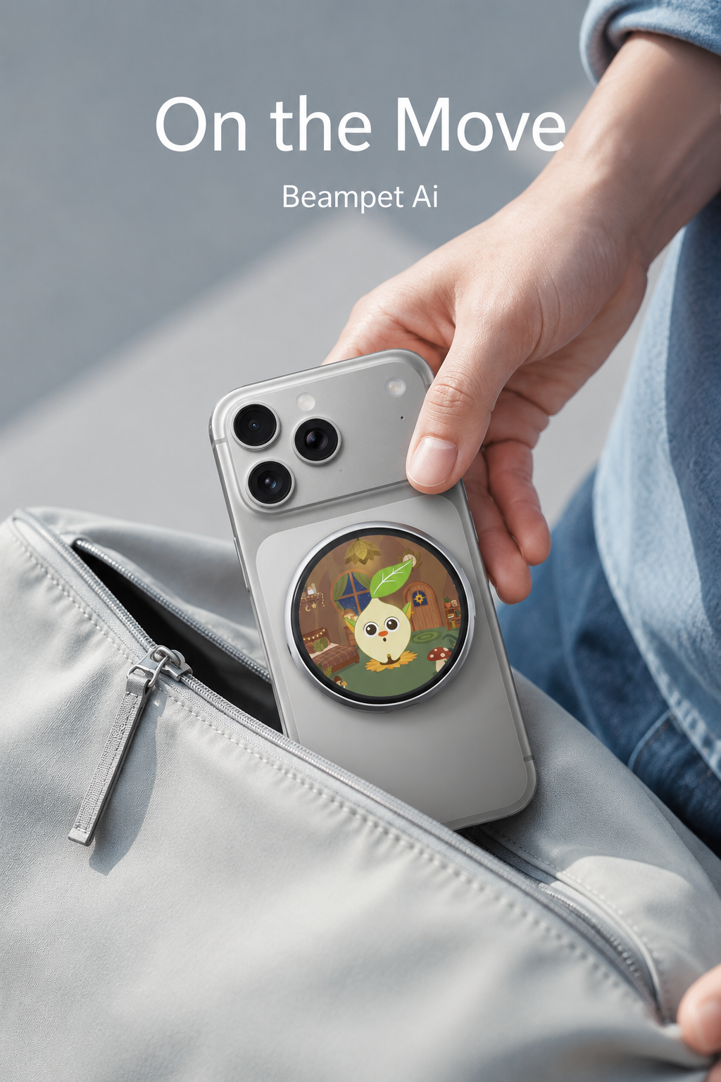 Beambot attached to a phone